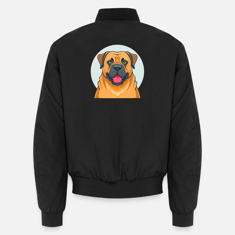 Bullmastiff (Porträt/Comic) - Unisex Bomberjacke - Schwarz