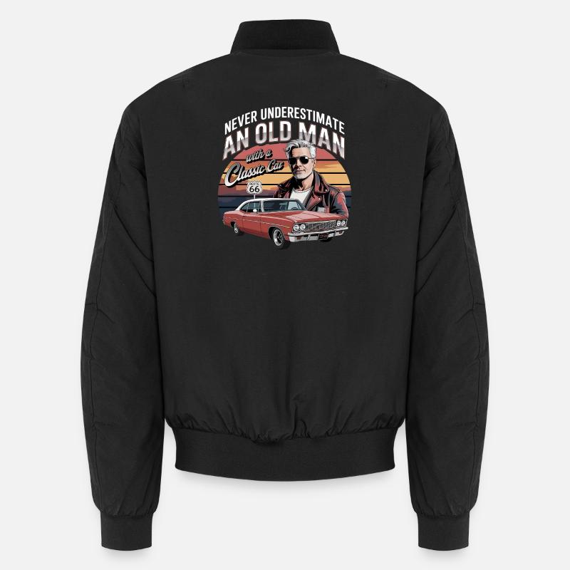 Unterschätze niemals einen alten Mann mit einem Oldtimer Unisex Bomberjacke