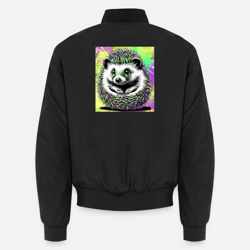 hedgehog - Unisex Bomber Jacket - black