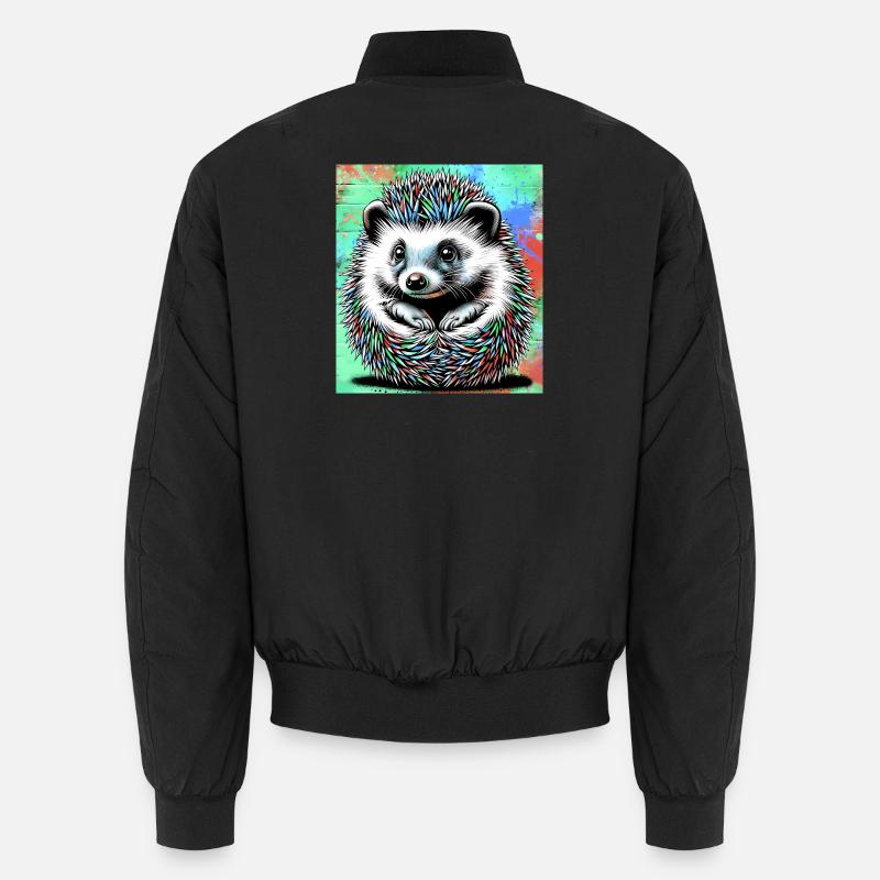 hedgehog - Unisex Bomber Jacket - black