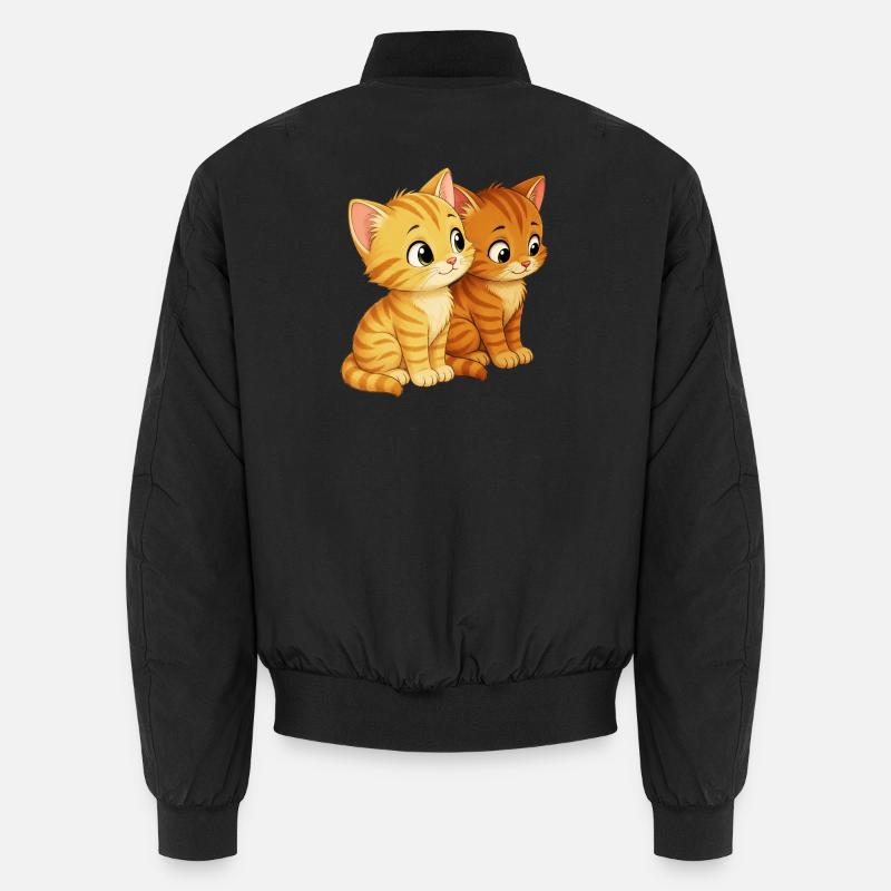 Kätzchen sitzen nebeneiander - Unisex Bomberjacke - Schwarz