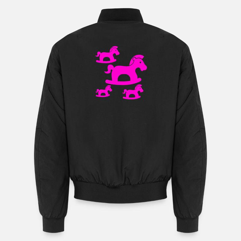 horses - Unisex Bomber Jacket - black