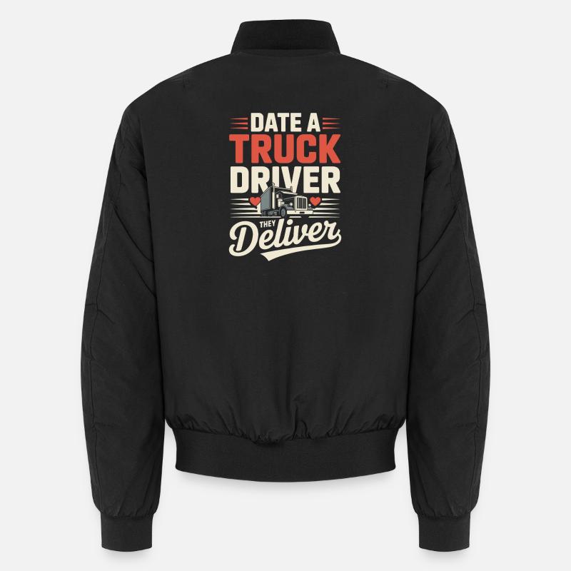 Date Lastwagenfahrer Ehefrau Trucker Spruch Unisex Bomberjacke