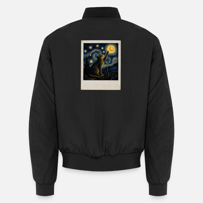 Star cat in night style - Unisex Bomber Jacket - black