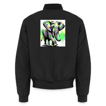 Elefant - Unisex Bomberjacke - Schwarz - Hinten - AI Model Male 185 light (185cm)