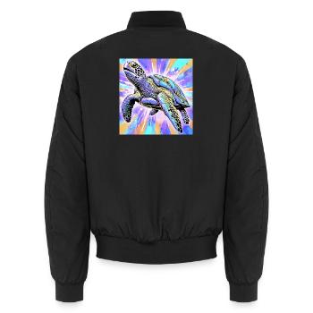 Schildkröte - Unisex Bomberjacke - Schwarz - Hinten - AI Model Male 185 light (185cm)