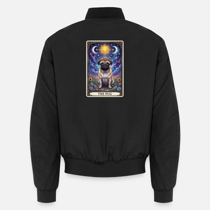 Sun Moon Pug Tarot Illustration Unisex Bomber Jacket