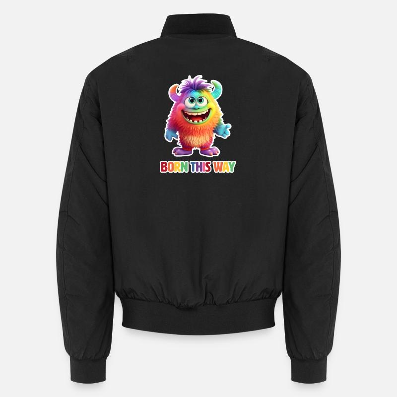 Born This Way - Fluffy Rainbow Monster Unisex Bomber Jacket