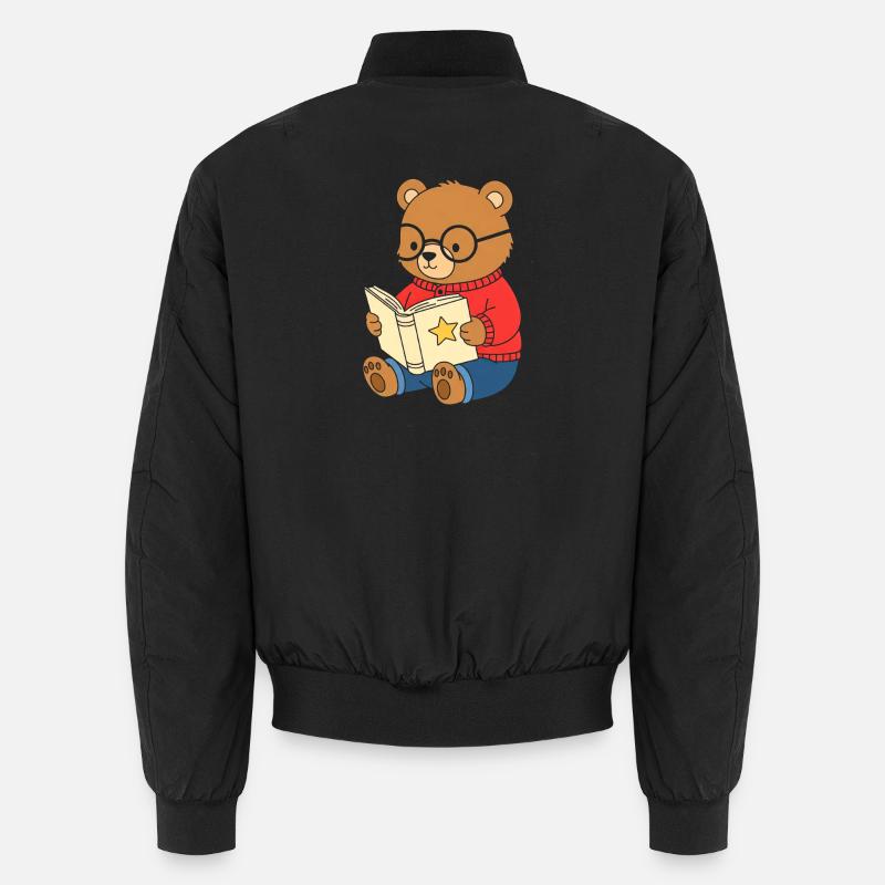 Little bear reads star book Unisex Bomber Jacket