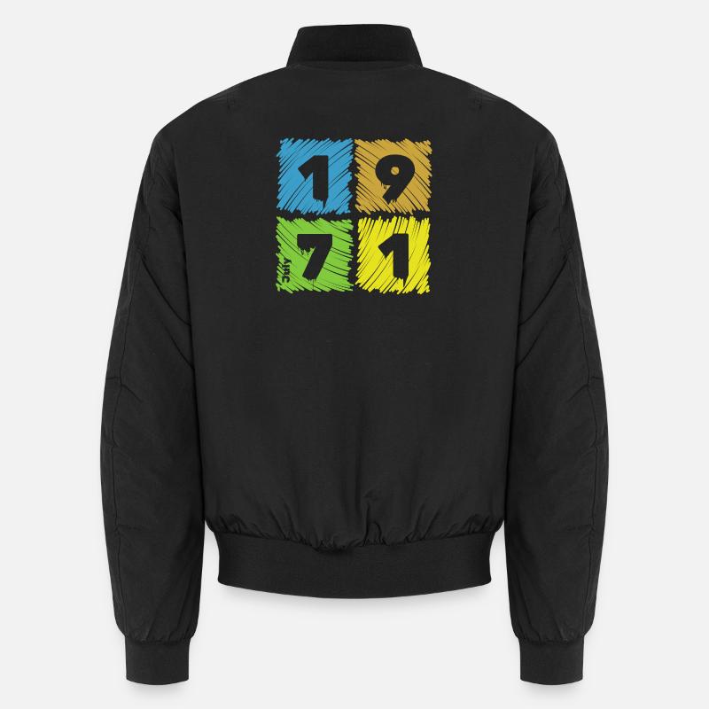 55th Birthday Colored Patches since 07/1971 Unisex Bomber Jacket