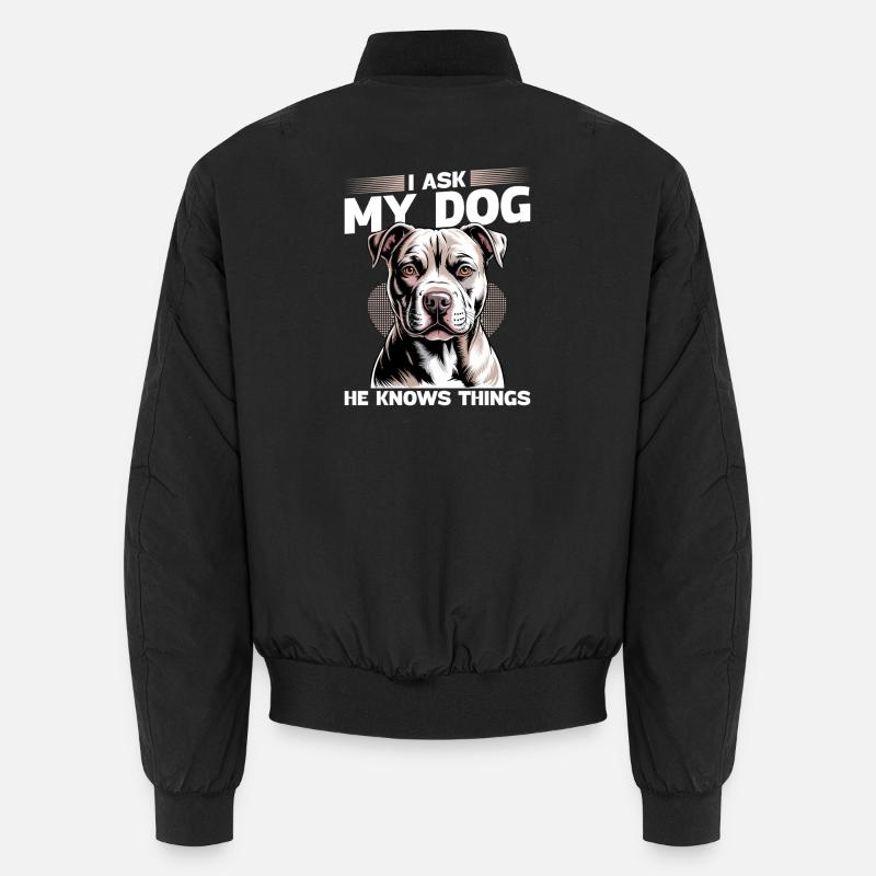 Pitbull Terrier Race de chien pittie - Bomber unisexe - noir