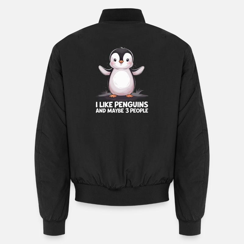 Funny Penguin Saying Print Unisex Bomber Jacket