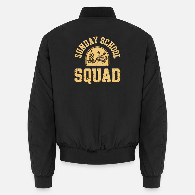 Sunday School Squad - Unisex Bomber Jacket - black