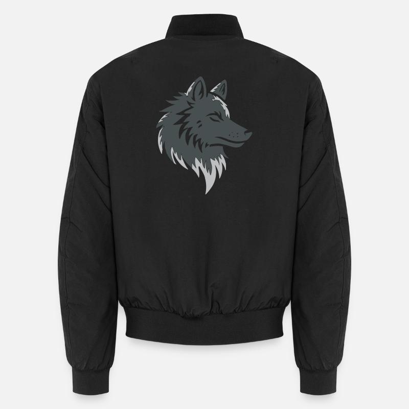 Wolf's Call in Gray Style Unisex Bomber Jacket