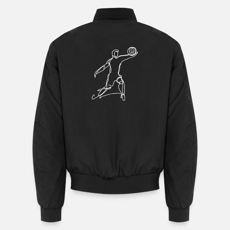 Volleyball Player Sketch - Unisex Bomber Jacket - black
