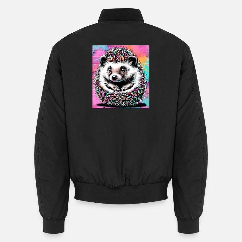 hedgehog - Unisex Bomber Jacket - black