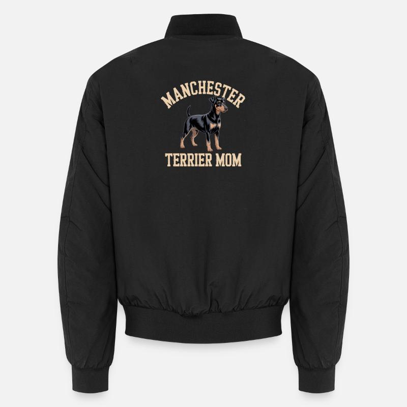 Manchester Terrier Mom Gift - Unisex Bomber Jacket - black