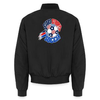 USA Soccer Fan 2026, Stars and Stripes Soccer Ball - Unisex Bomberjacke - Schwarz - Hinten - AI Model Male 185 light (185cm)