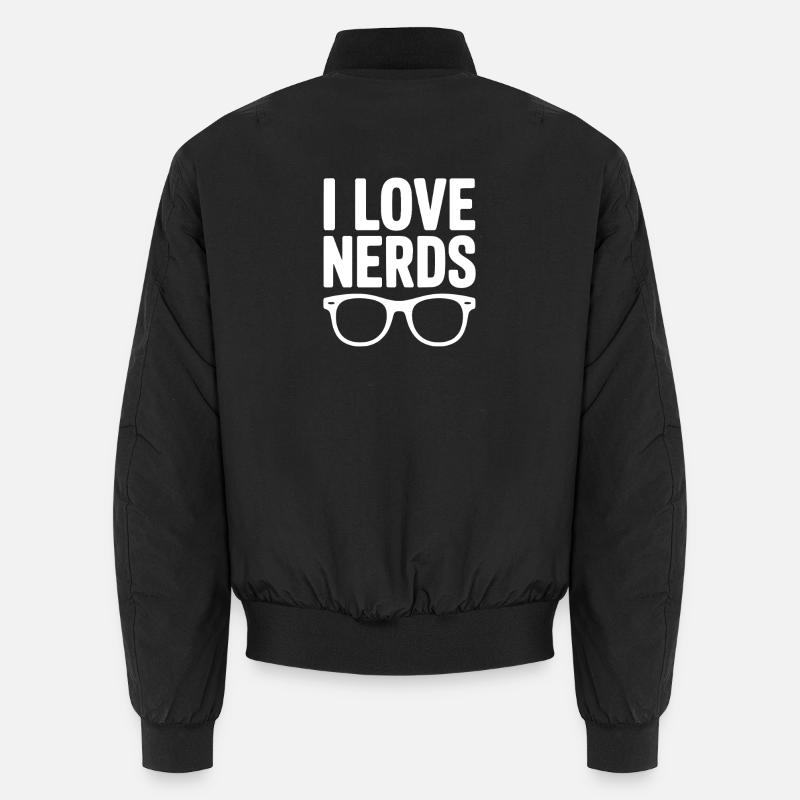 Ich liebe Nerds - Unisex Bomberjacke - Schwarz