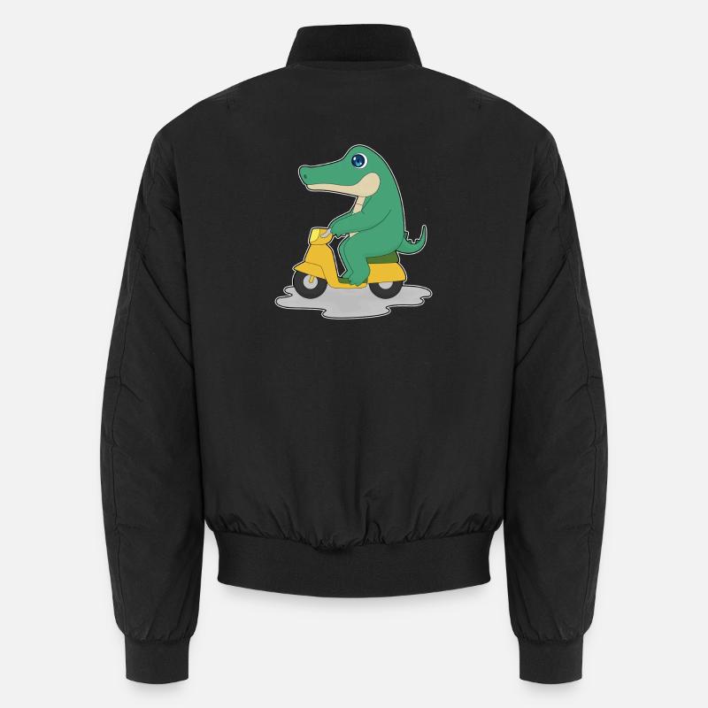 Crocodile Scooter - Unisex Bomber Jacket - black
