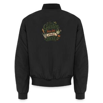Im Garten bin ich wieder nett - Unisex Bomberjacke - Schwarz - Hinten - AI Model Male 185 light (185cm)