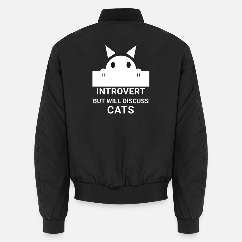Introvert Cat: Quiet Chats About Cats Unisex Bomber Jacket