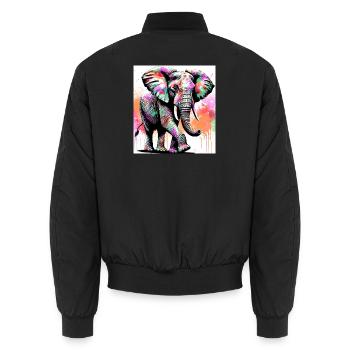 éléphant - Bomber unisexe - noir - Dos - AI Model Male 185 light (185cm)