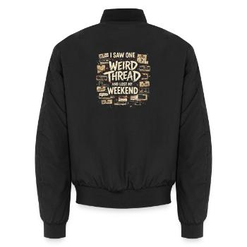 Un fil étrange | True Crime Forum - Bomber unisexe - noir - Dos - AI Model Male 185 light (185cm)