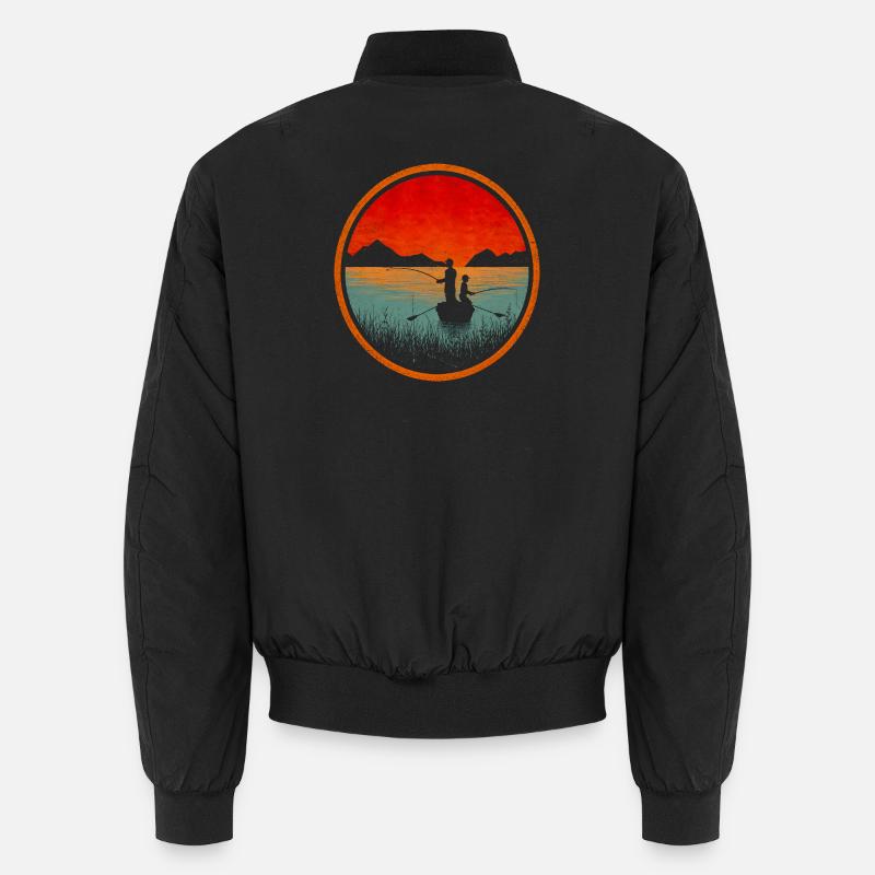 Boat Fishing - Unisex Bomber Jacket - black