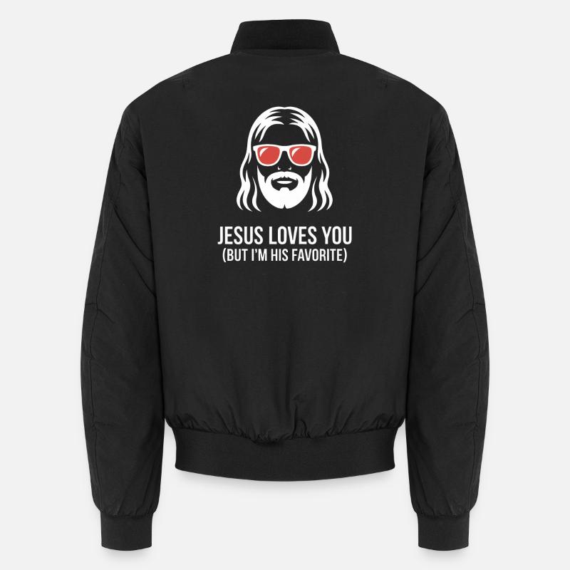 Jesus liebt dich Ich bin sein Lieblingsshirt Unisex Bomberjacke