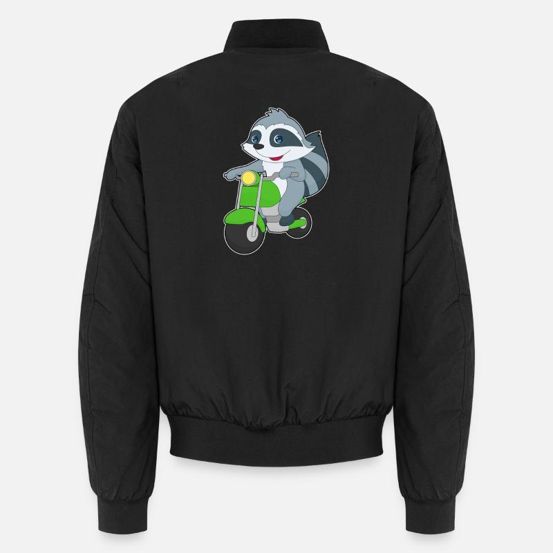 Waschbär Motorroller - Unisex Bomberjacke - Schwarz