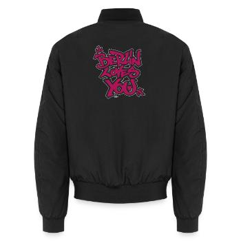 Berlin liebt dich Graffiti-Style - Unisex Bomberjacke - Schwarz - Hinten - AI Model Male 185 light (185cm)