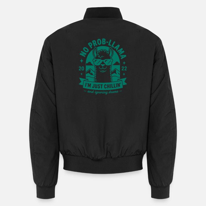 Caffeine Llamaste No Drama - Unisex Bomber Jacket - black