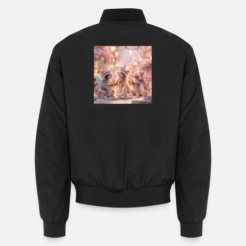 Märchenwald Waschbär Fest - Unisex Bomberjacke - Schwarz