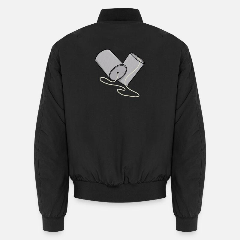 Blechdosen-Handy-Nostalgie - Unisex Bomberjacke - Schwarz