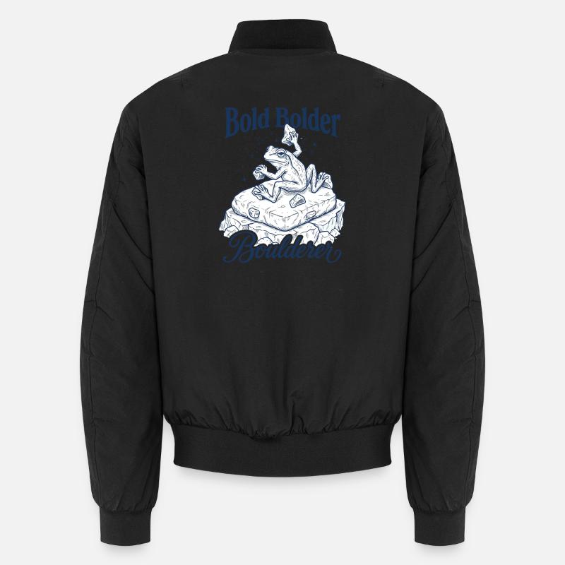 Bouldering Bold Bolder Boulderer - Unisex Bomber Jacket - black
