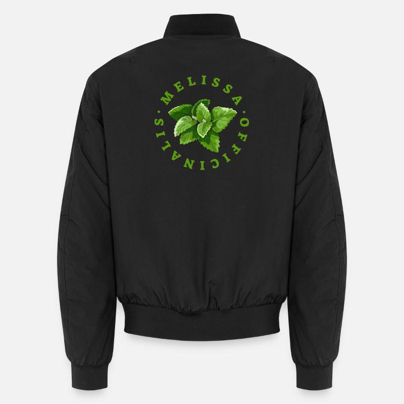 Zitronenmelisseblatt-Rundemblem - Unisex Bomberjacke - Schwarz