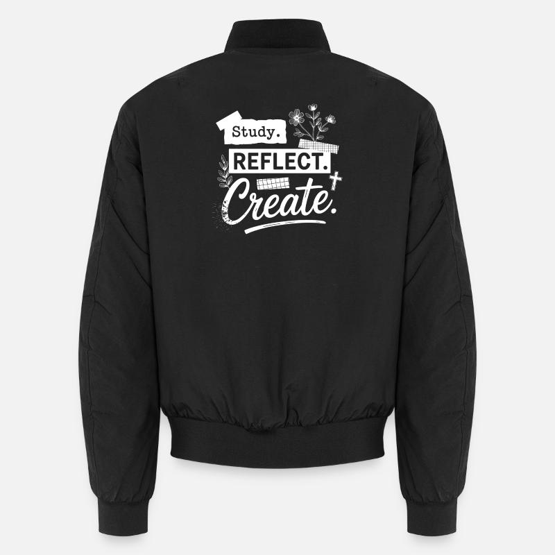 Lerne. Reflektiere. Erschaffe. - Unisex Bomberjacke - Schwarz