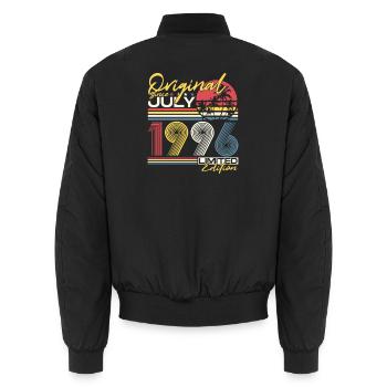 Juli 1996 Jahrgang Geburtstag Vintage Geschenk - Unisex Bomberjacke - Schwarz - Hinten - AI Model Male 185 light (185cm)