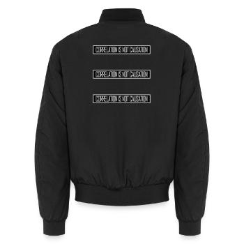 La corrélation n’est pas la causalité : la science des nerds - Bomber unisexe - noir - Dos - AI Model Male 185 light (185cm)