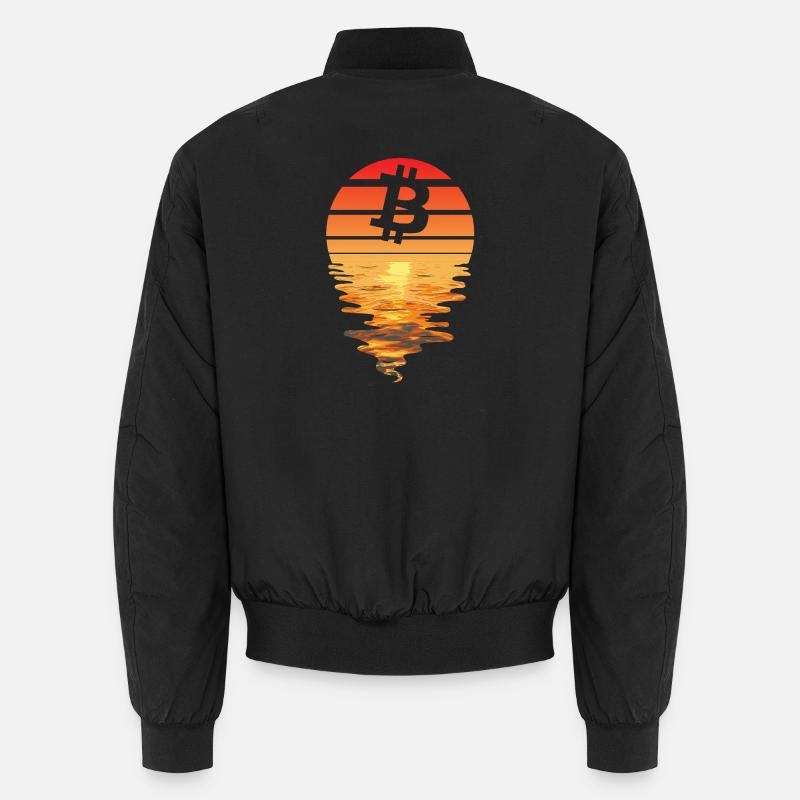 Bitcoin Retro Sunnendoom - Bomber unisexe - noir