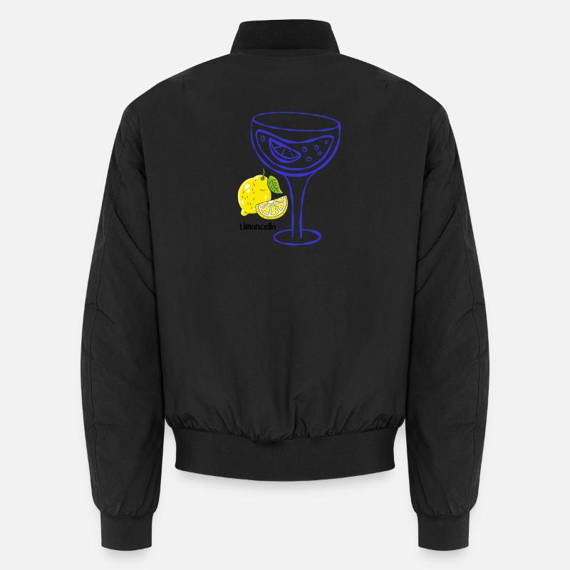 Zitronen-Cocktail Linienkunst - Limoncello Unisex Bomberjacke