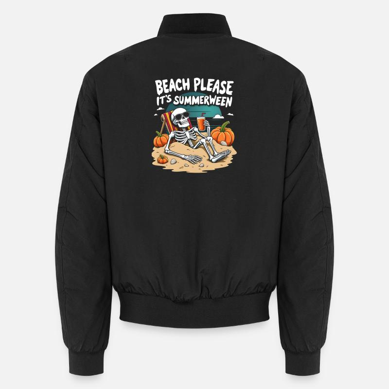 Beach Please Summerween Halloween - Unisex Bomberjacke - Schwarz