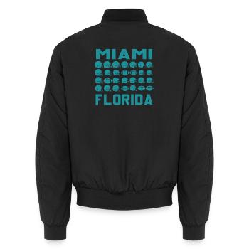 Bouclier de football américain de Miami Florida - Bomber unisexe - noir - Dos - AI Model Male 185 light (185cm)