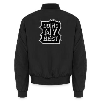 Je fais mon meilleur dicton motivant honnête et drôle - Bomber unisexe - noir - Dos - AI Model Male 185 light (185cm)