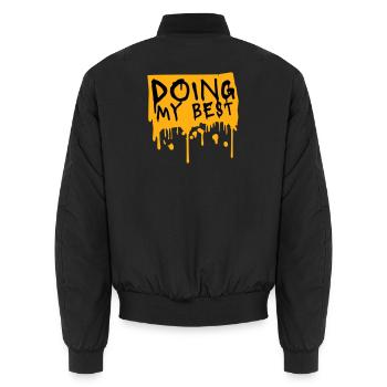 Je fais mon meilleur dicton motivant honnête et drôle - Bomber unisexe - noir - Dos - AI Model Male 185 light (185cm)
