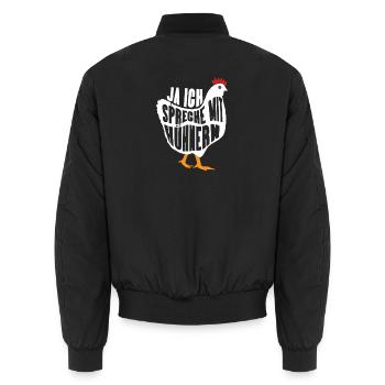 Hühnerflüsterer Huhn Hühnerhalter Hühner - Unisex Bomberjacke - Schwarz - Hinten - AI Model Male 185 light (185cm)