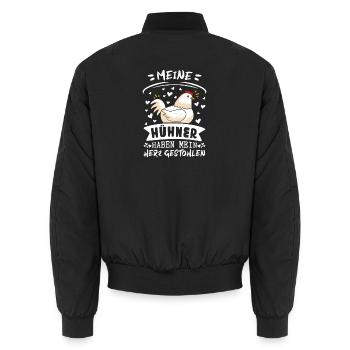 Hühnerflüsterer Huhn Hühnerhalter Hühner - Unisex Bomberjacke - Schwarz - Hinten - AI Model Male 185 light (185cm)