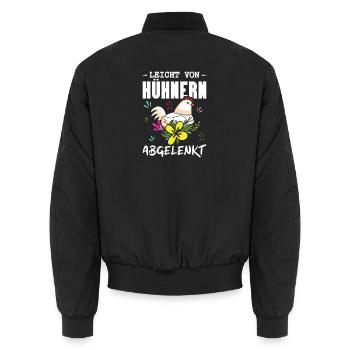 Hühnerflüsterer Huhn Hühnerhalter Hühner - Unisex Bomberjacke - Schwarz - Hinten - AI Model Male 185 light (185cm)