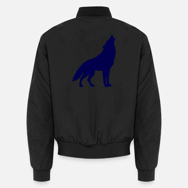 Silhouette du Loup Bleu Minuit - Bomber unisexe - noir